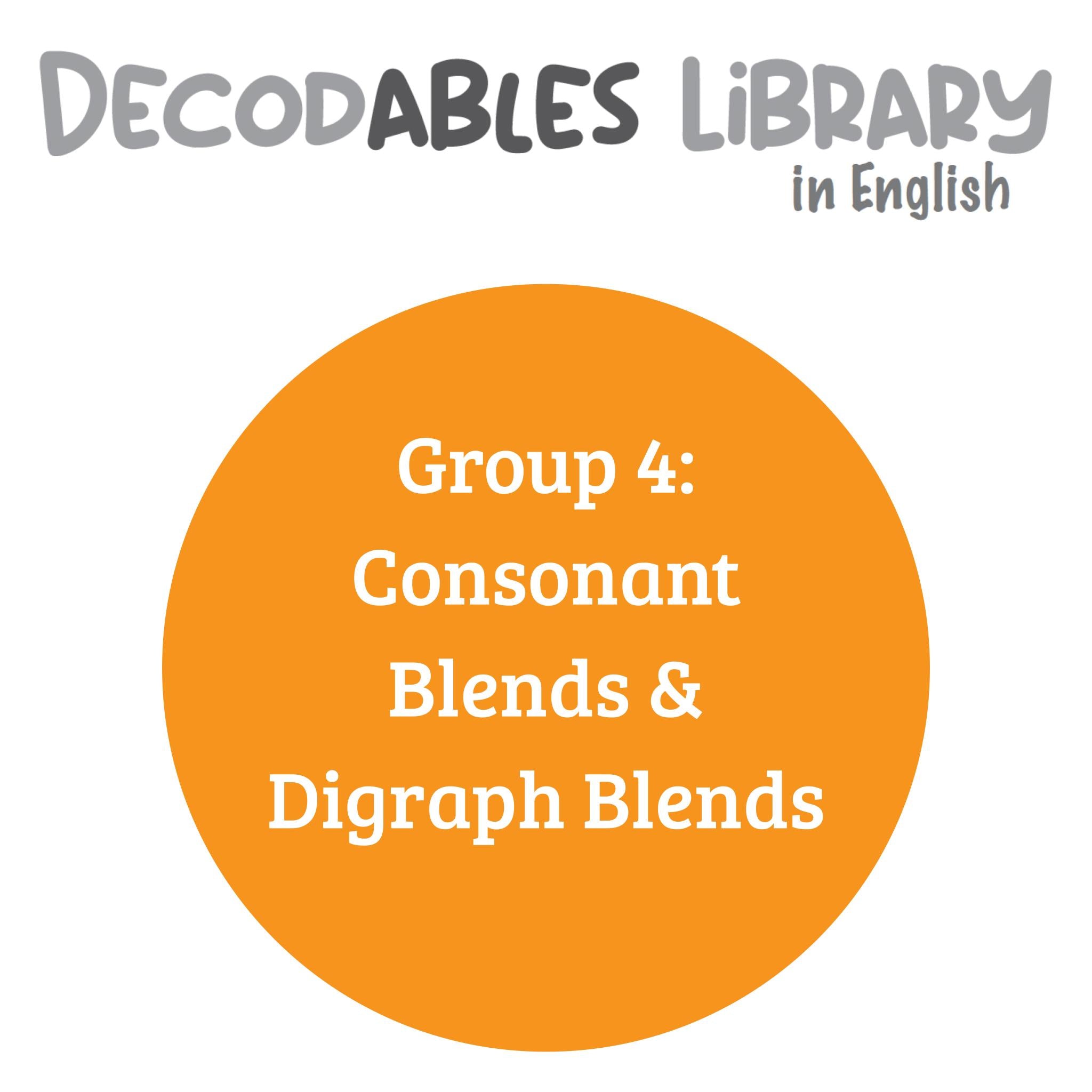 English Decodables Library - Group 4: Consonant Blends & Digraph Blends (set of 7 titles)