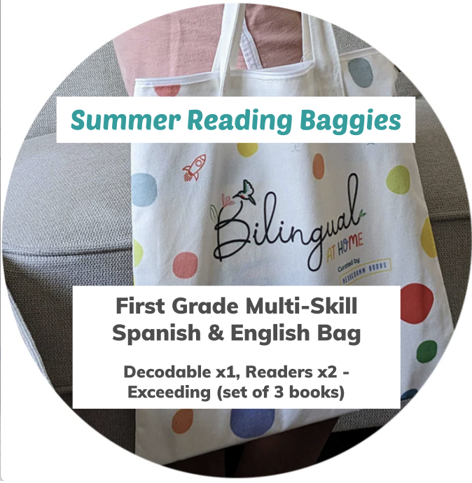 Spanish & English Traveling Library - 1st Grade Multi-Skill Bag - Decodable x1, Readers x2 - Proficient (set of 3 books)